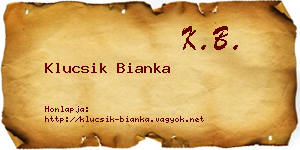 Klucsik Bianka névjegykártya